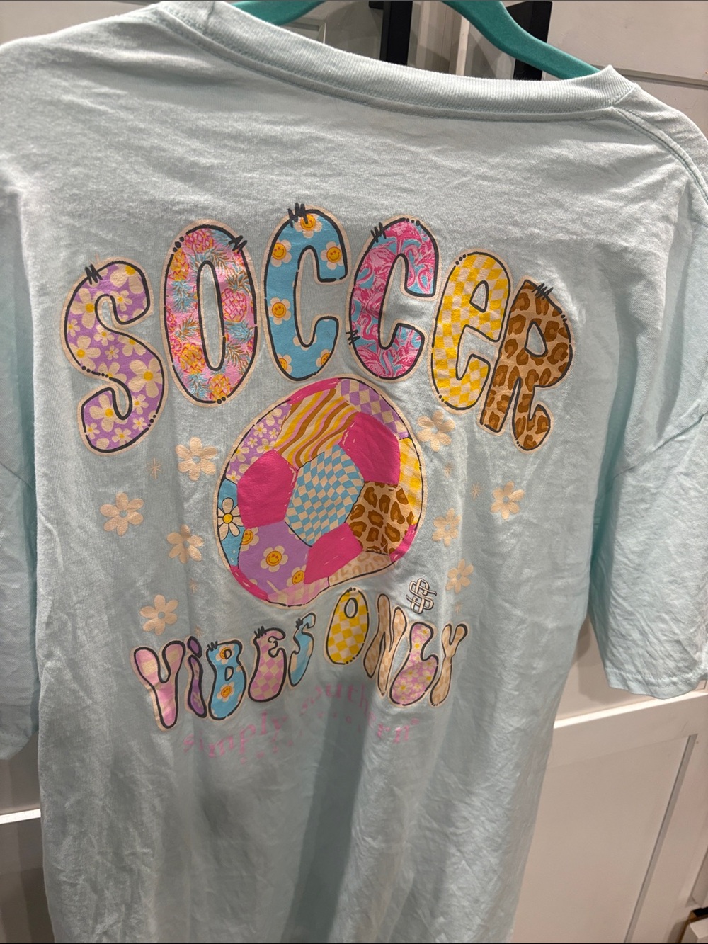 Simply Southern Light Blue 'Soccer Vibes Only' Graphic Tee